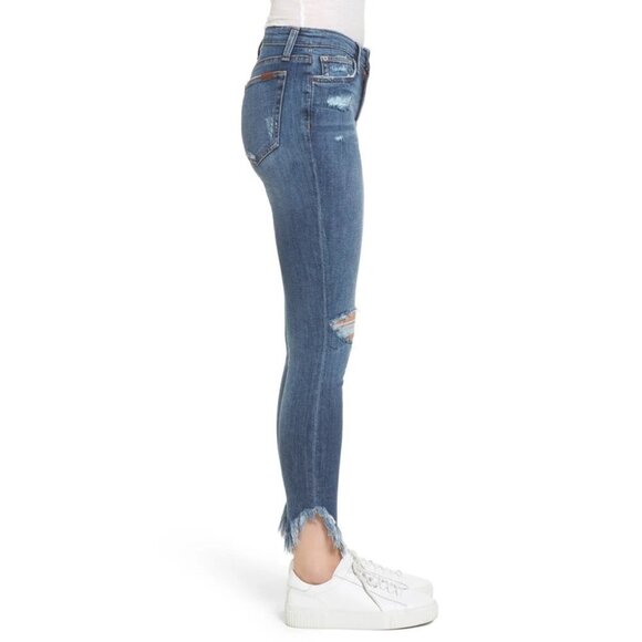 Joe’s Jeans Skinny Jeans Icon Aydin Distressed asymmetrical hem denim  mid rise - Picture 6 of 16